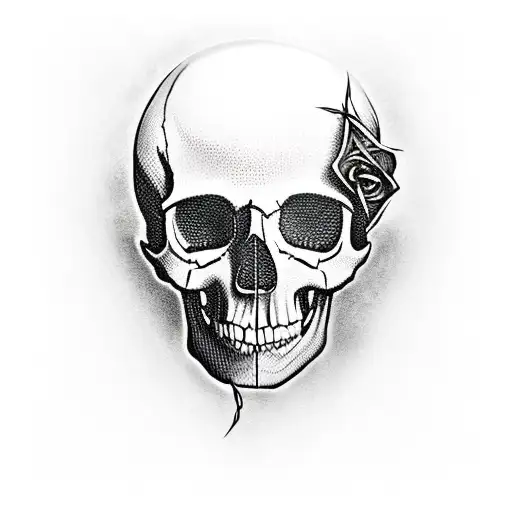 Skull Wrapped In Razor Wire