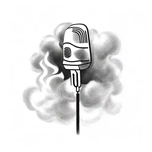 A Detailed Sketch Of A Mexican Revolutionary Hero With Smoke Forming The Shape Of A Microphone