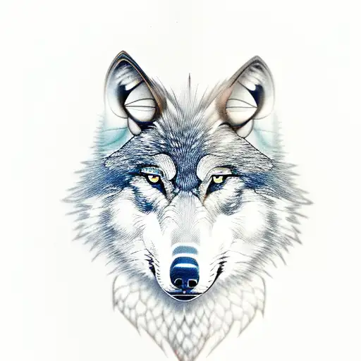 Wolf Looking At An Eagle