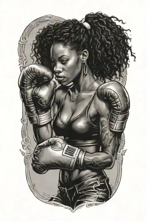 Black Woman Boxing Sexy Woman