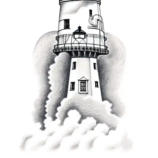 A Majestic Thunderstorm Brewing Over A Lighthouse By The Ocean