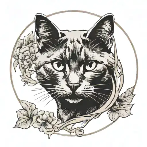 Enzo Circle With A Cat Silhouette Formed