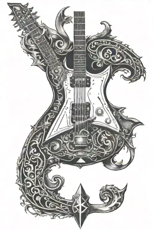 Assassin's Creed Symbol With Electric Guitar