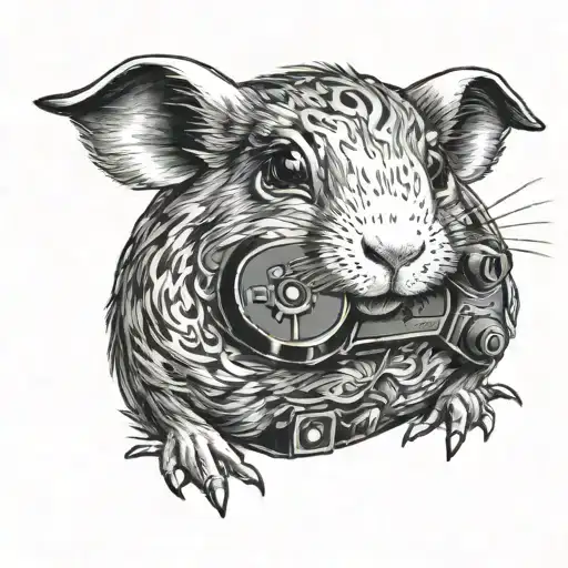 A Realistic Portrait Of A Guinea Pig Playing A Video Game Controller