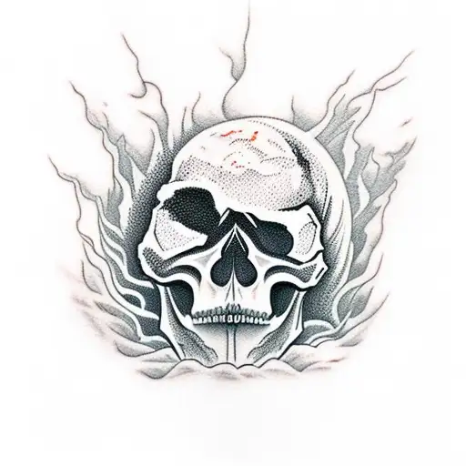 Skull Mountains On Fire