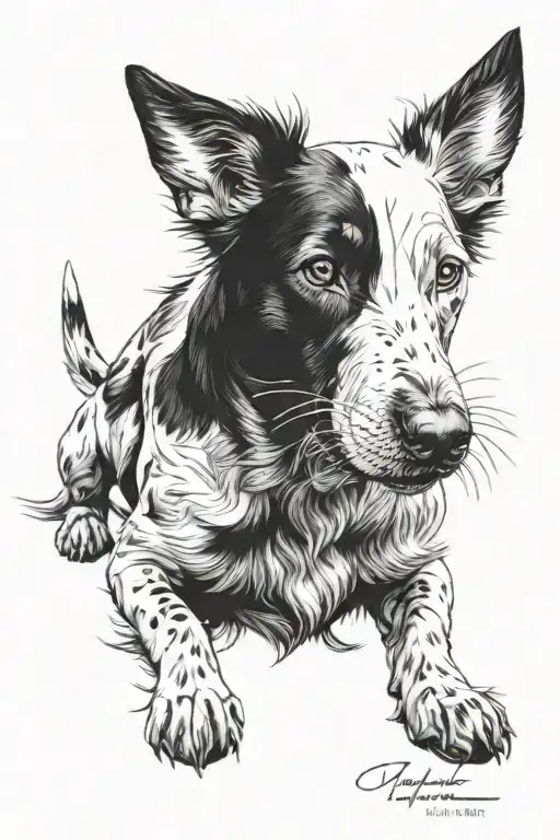 Dog Mini Tattoo Design