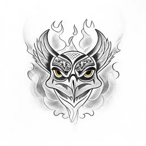 Black Crow With Fire Tale