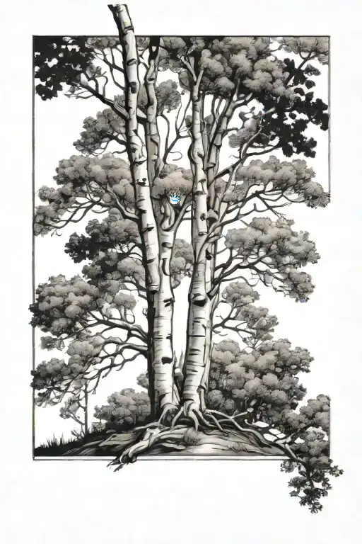 Aspen Tree Silhouette