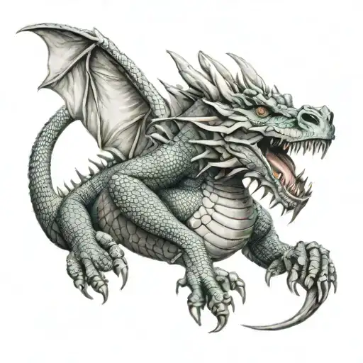 Dragon With Its Heart Showing Saying No Matter How Hard You Get Hit Get Back Up