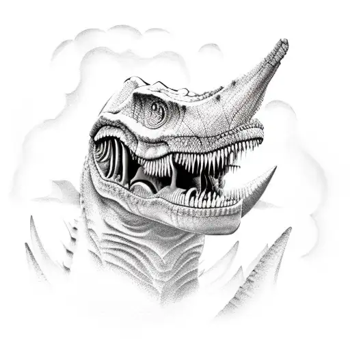 Happy Dinosaur Holding An Ice Cream In His T-rex Hands And Drooling