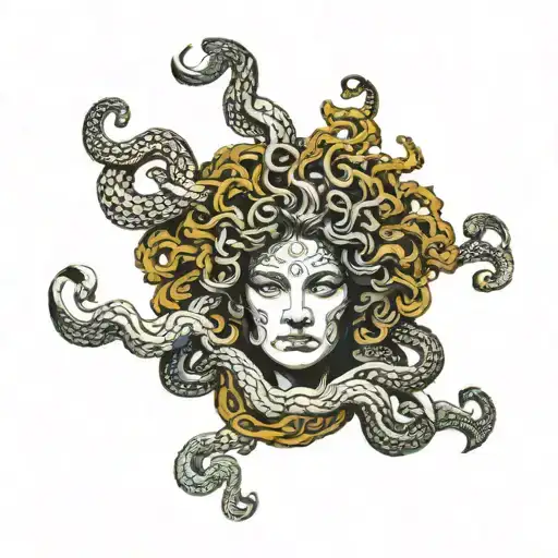Medusa Greek Mythology With Pattern
