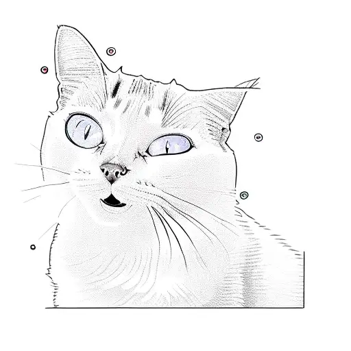 A Cat With Big Eyes With Tongue Out