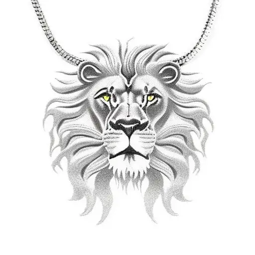 Lion Wearing Rope Chain With A 78 Pendant