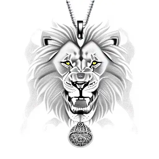 Lion With A Chain Around Its Neck With A 78 Pendant