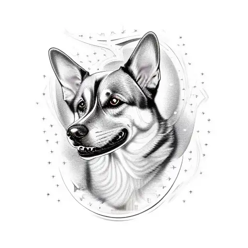 A Realistic Portrait Of A Dog With Celestial Constellations As Its Fur Pattern
