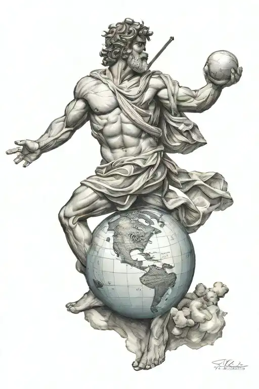 Greek Atlas Holding The World On The Back