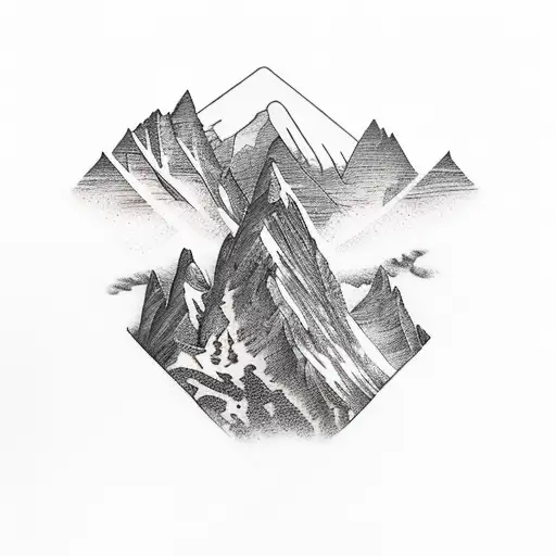 Mountain Scene With A Flying Condor