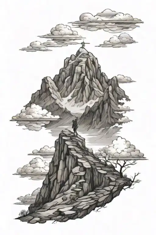 A Knite Watching Over A Mountain