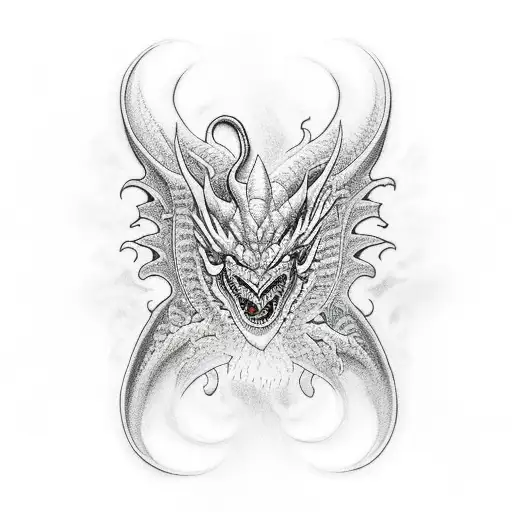 Dragon Crouching With Color Realistic