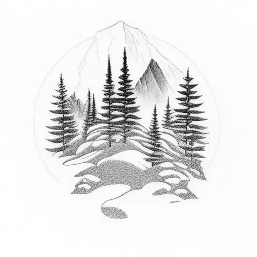 Forest Mixed With A Mountain