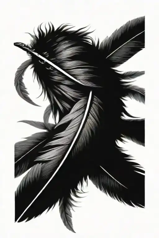 Black Twisted Feather Wrap