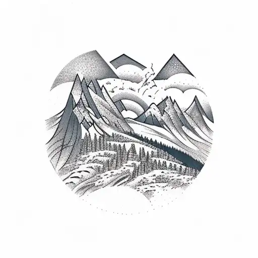 Mountain Scene With A Condor