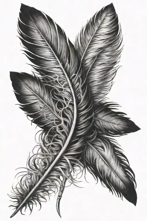 Blag Feather Hugging Black Feathers