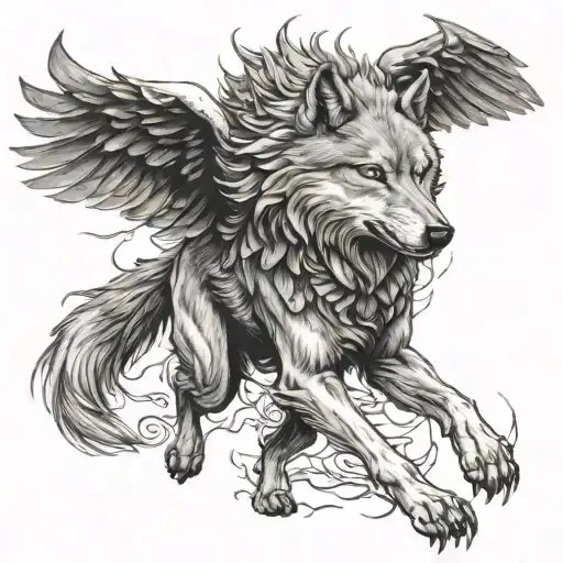 Wolf With Wings Of Death
