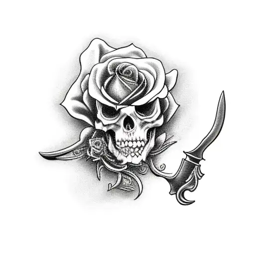 Cowboy Grim Reaper With Roses And Scythe