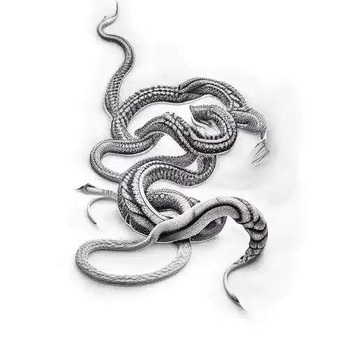 A Realistic Portrait Of Jormungandr Coiling Around The Client's Arm