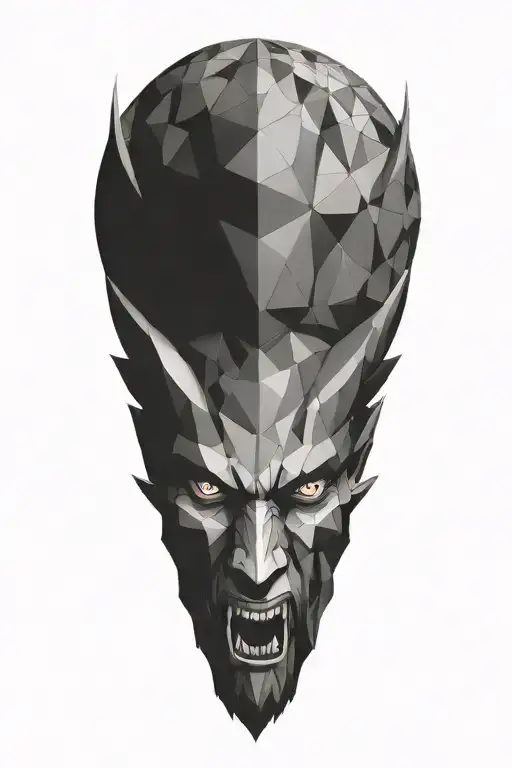 Devil With Wings Geometric Pattern