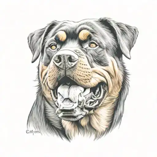 Barking Rottweiler Head