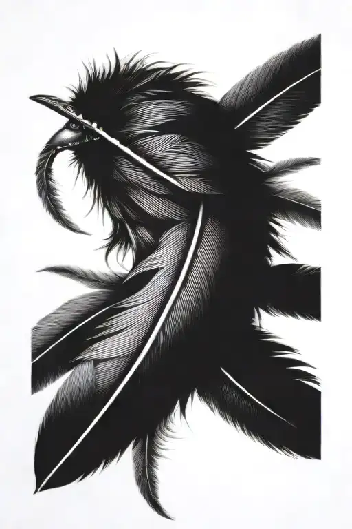 Black Twisted Feather Wrap
