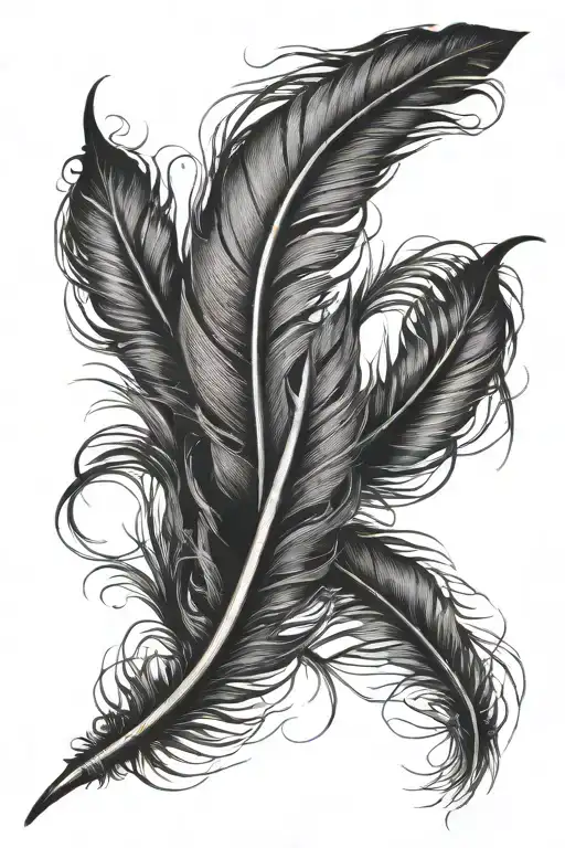 Black Feather Twisting Black Feathers