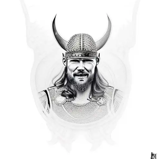 Realistic Portrait Of A Viking Riding A Harley Davidson Motorcycle