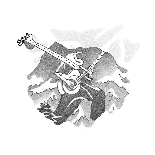 A Delivery Rider Playing A Guitar On A Mountain Peak