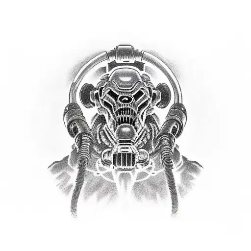 Doom Marine Holding Imp On His Neck While Pressing A Plasma Gun To His Head