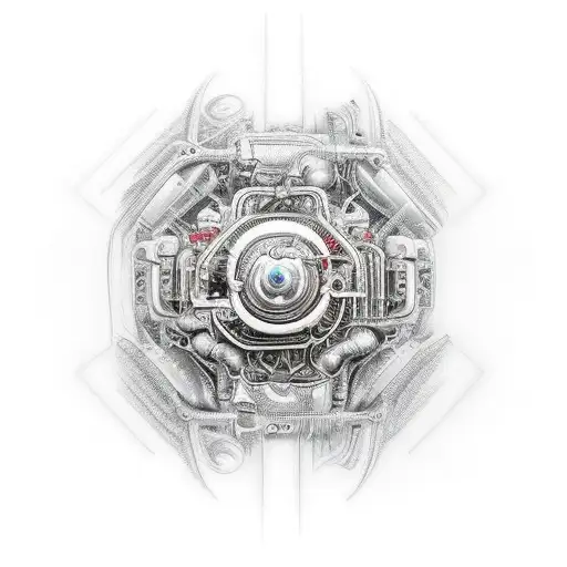 A Mesmerizing Design Showcasing A Vintage Car Engine Transforming Into A Futuristic Motor