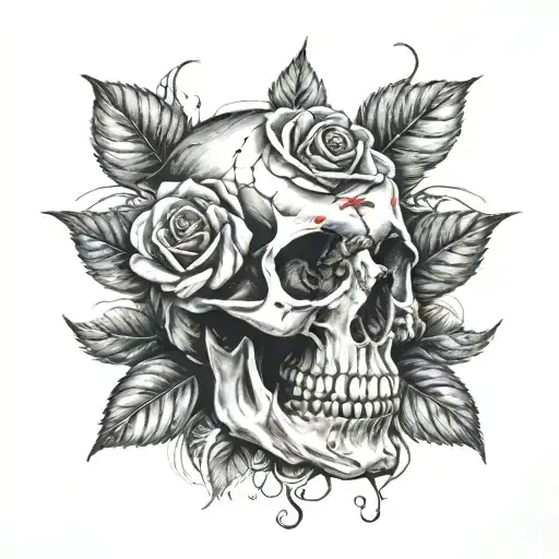 Rose Inside Of Skull