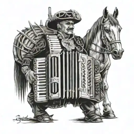 Vallenato Accordion With A Horse And Gallantry
