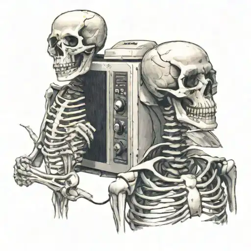 Skeleton Repairing Air Conditioner