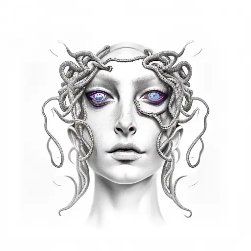 Medusa With Cracked Face
