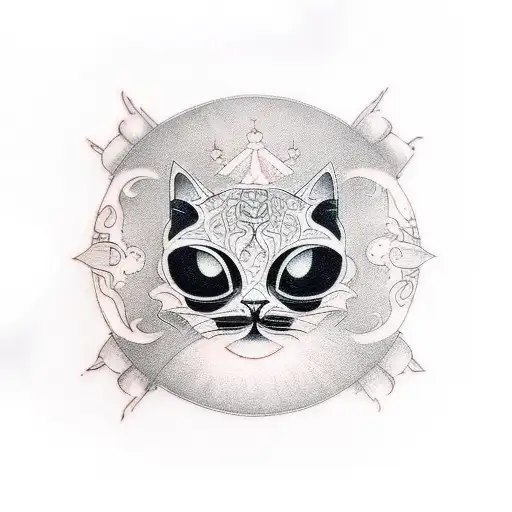 Cool Hip Tattoo Inspired By Black Cats And October Moon Phase