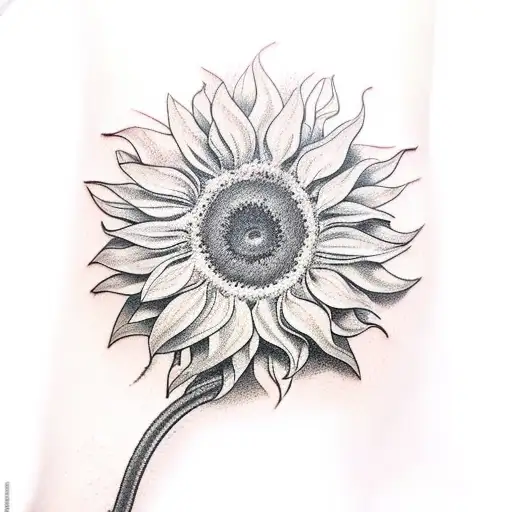 A Realistic Depiction Of A Sunflower Growing From The Wrist To The Upper Arm