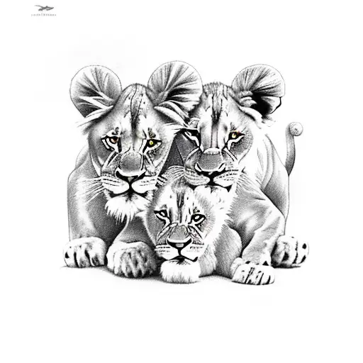Lion And Cubs
