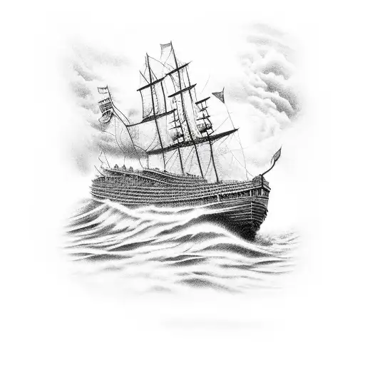 Noahs Ark In Stormy Water