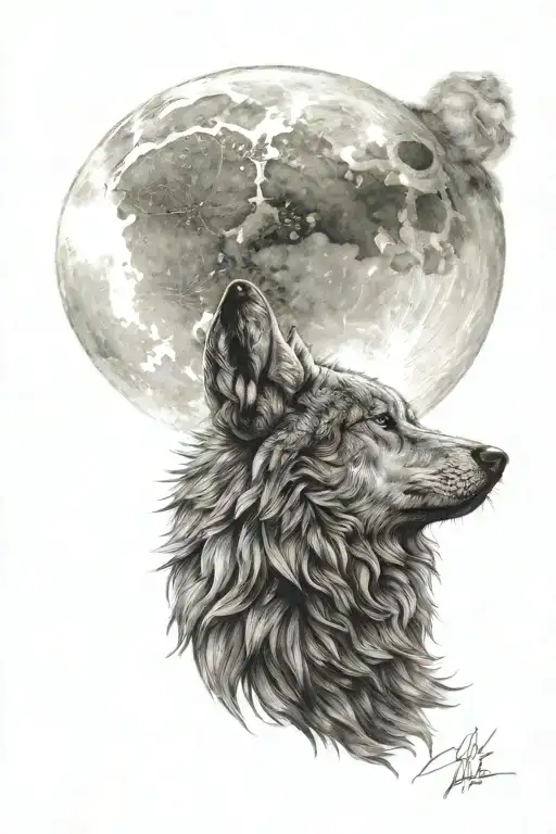 Wolf Howling Under The Moon