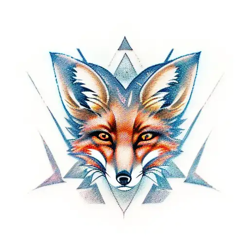 A Realistic Portrait Of A Fox Surrounded By Anime And Geek Culture Symbols