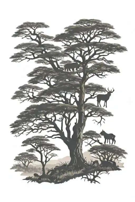 Kilimanjaro Silhouette Animals Tree Branch Looking