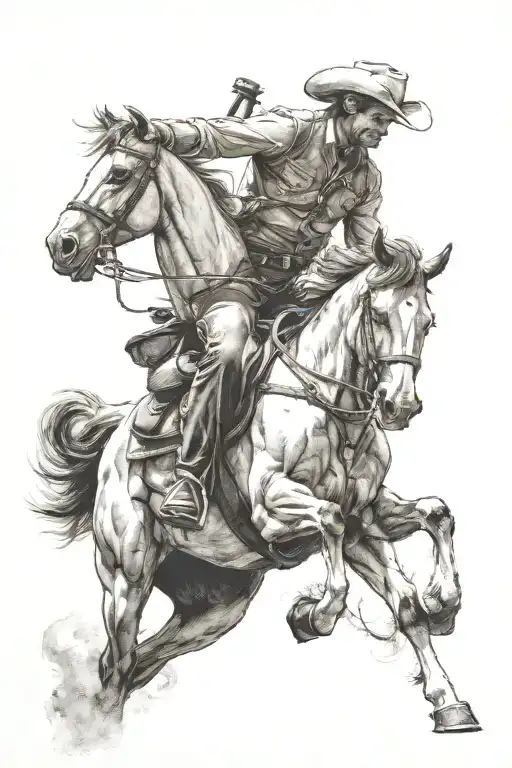 Cowboy On Horse